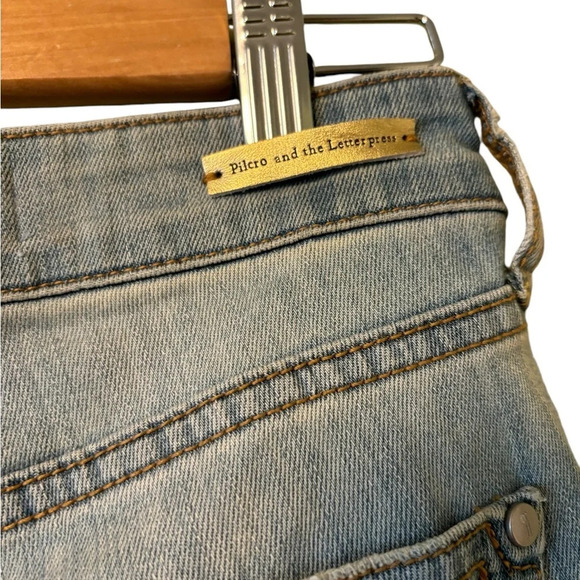 Anthropologie Pilco Hyphen Straight Leg Distressed Denim Jeans- Size 28 - Picture 3 of 6